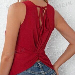 ☃️Shein knit twist back tank🎠 🌸 🍀 ✨️ 🏵💫🧋